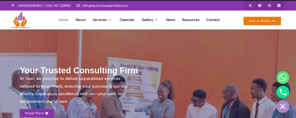 Tsuri PM Consulting website built by Isoftke