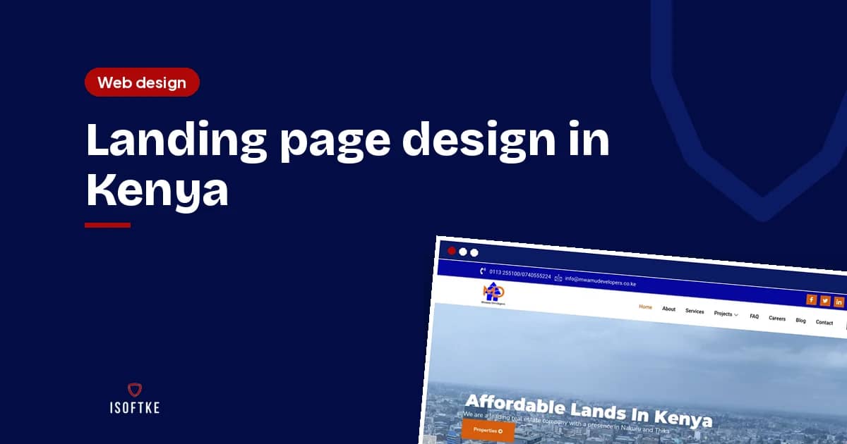 Landing page design in Kenya
