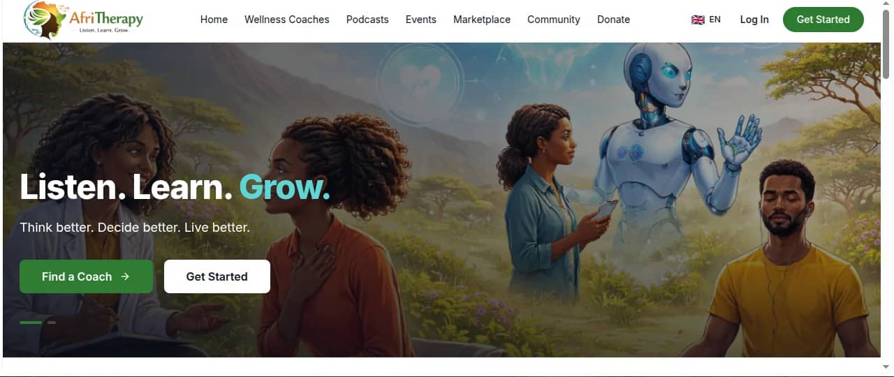 AfriTherapy wellness coaching platform built by Isoftke