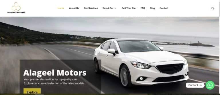 Alageel Motors website built by Isoftke