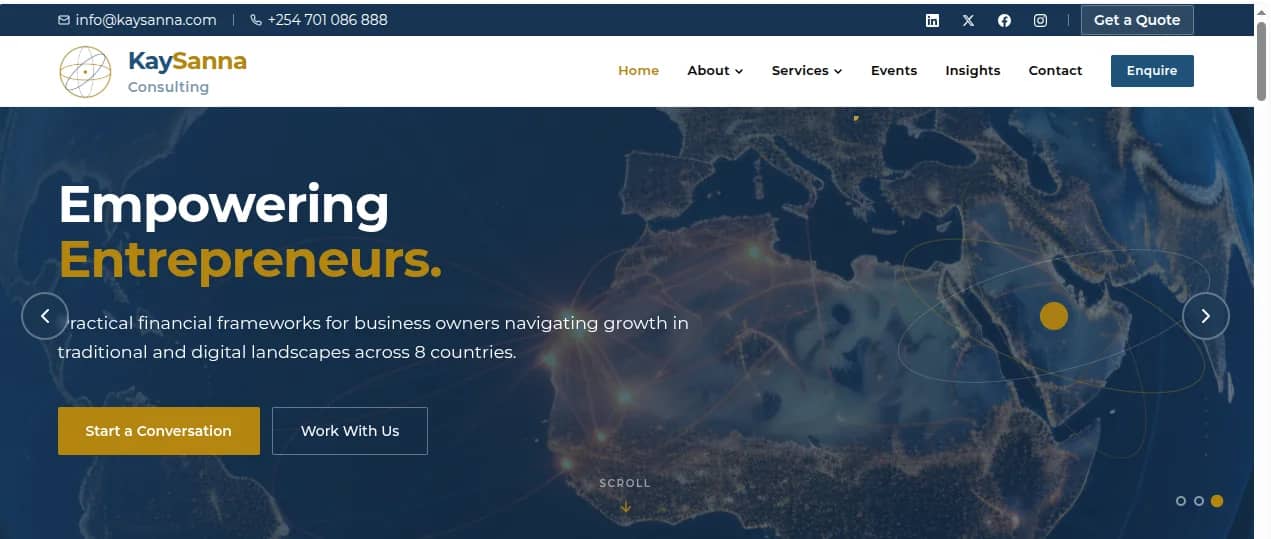 KaySanna Consulting website built by Isoftke