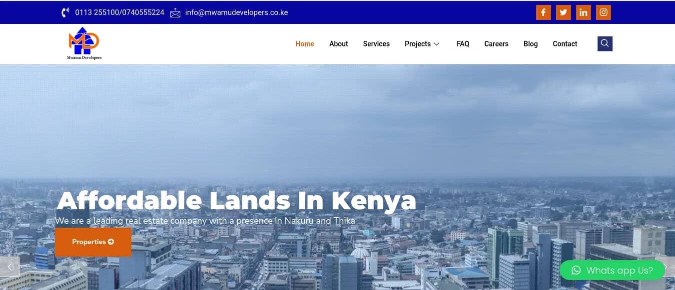 Mwamu Developers website built by Isoftke