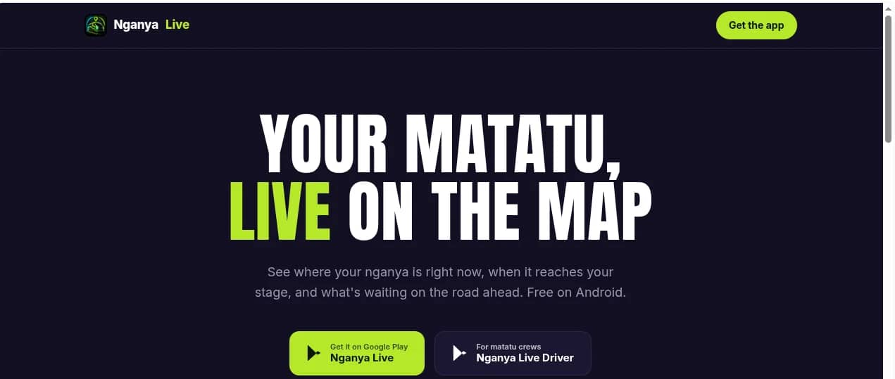 Nganya Live real-time matatu tracking app built by Isoftke