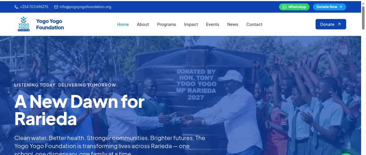 Yogo Yogo Foundation NGO website built by Isoftke